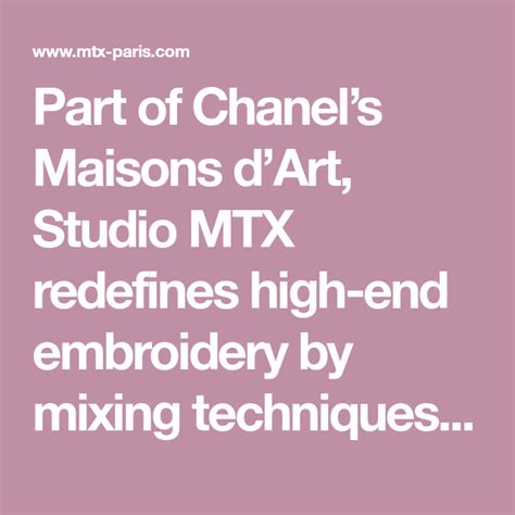 chanel maisons d'art studio mtx|studio mtx france.